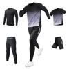 Ghankga Men's Sportswear 4-Piece Set: Fitness Wear, Long-Sleeve Running Suit, Compression Suit,