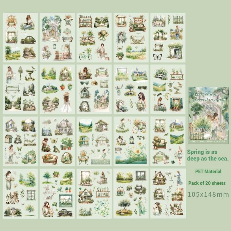 

Cute Trendy PET Sticker Book for Girls Travel Journal Scrapbooking DIY Decoration Cute Aesthetic Stickers for Planner Scrapbook