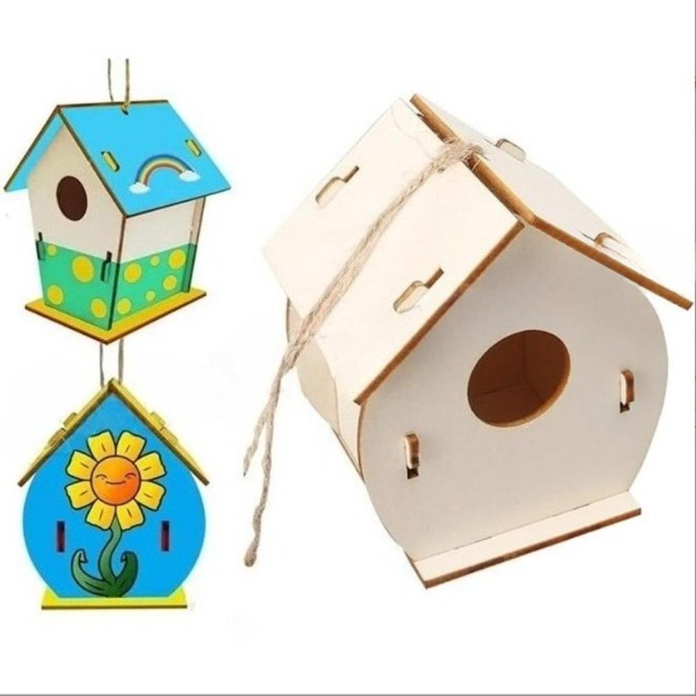 1PCS DIY Birdhouses and Birdcages Made from Wood Suitable for Bird Habitats