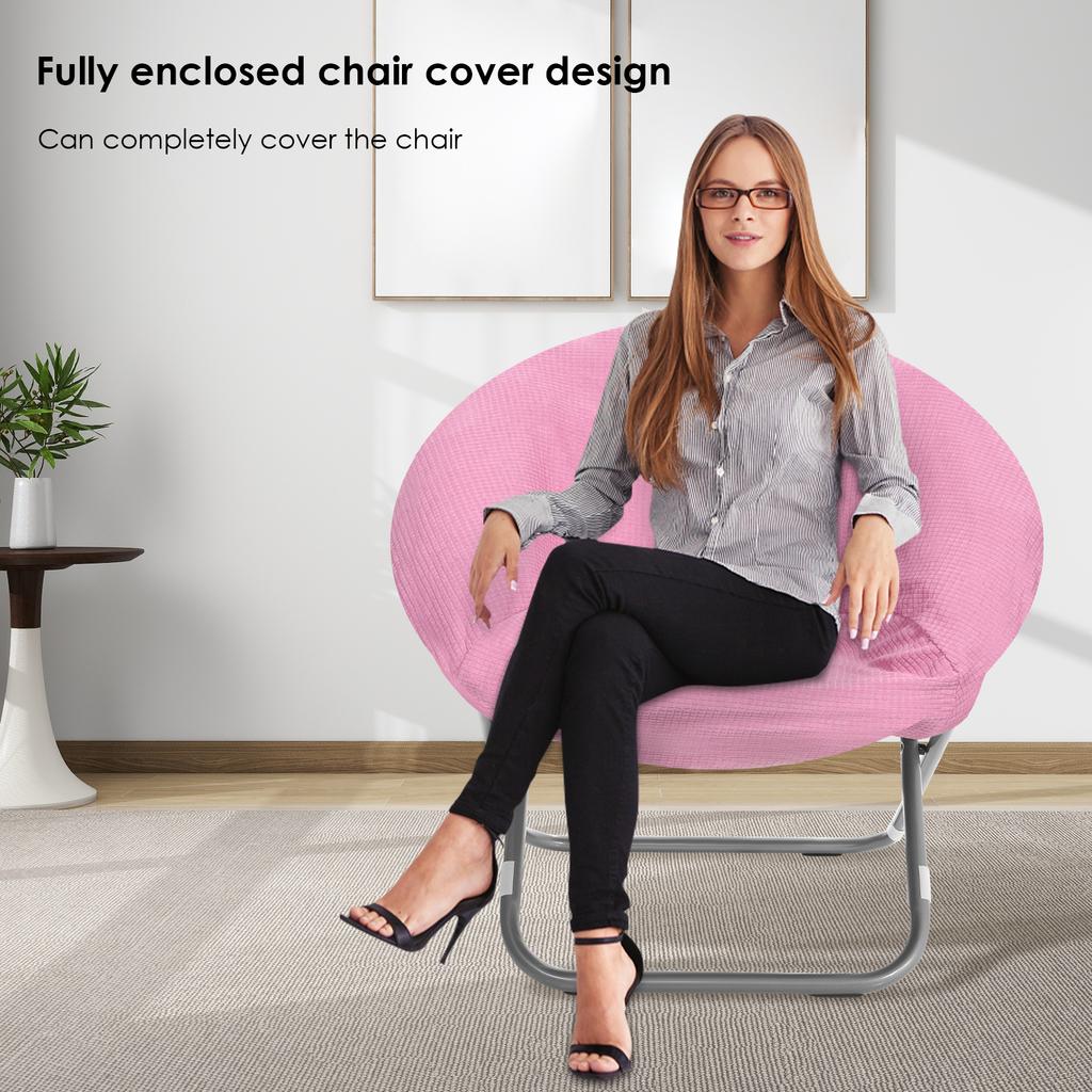 2Pcs Saucer Chair Cover Polyester High Elastic Round Moon Chair Protector Full Coverage Sofa Cushion Cover Furniture Decoration
