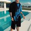 Men Vintage Floral Mandala Print Short Sleeve Top And Matching Knee Shorts Two Piece Outfit