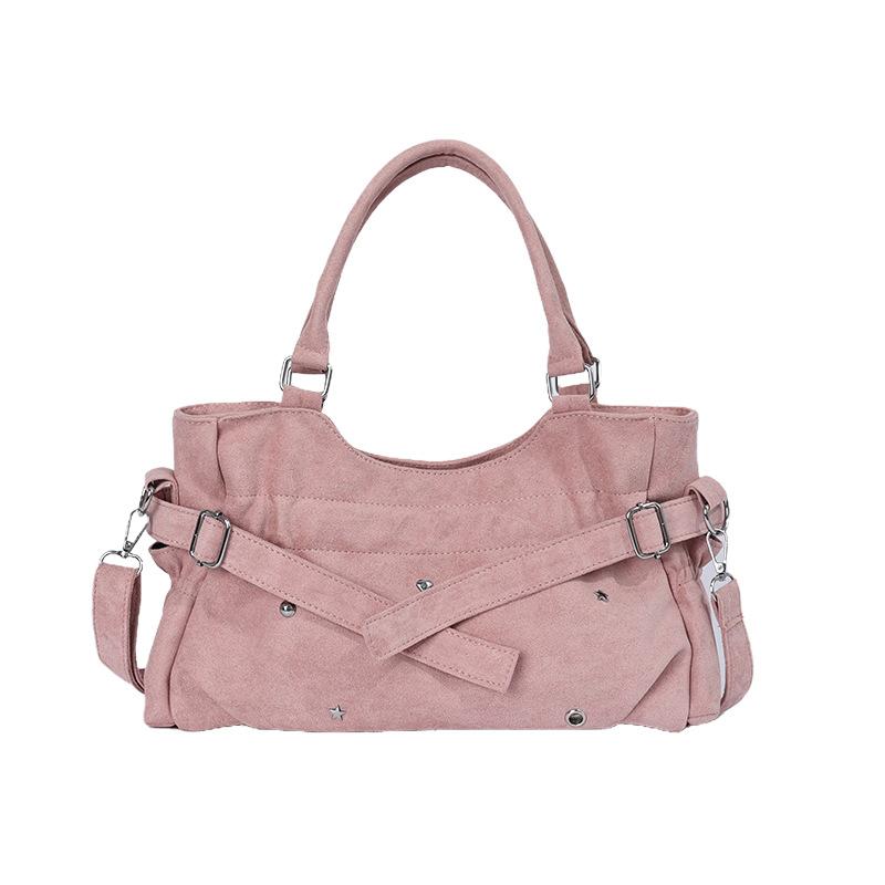 Motorcycle-style Bag with A Lady's Crossbody Strap for Commuting, A Shoulder Bag, and A Tote Bag.