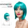 Lake Blue Short Hair Synthetic Wig Anime Game Character Chemical Fiber Festival Party Daily Wear Cosplay Accessory