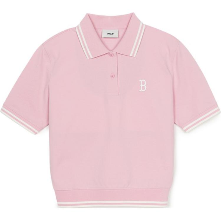New MLB Boston Red Sox Polo Shirt Women's Pink 3FPQB0253-43PKM