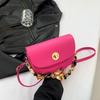Fashion Texture Versatile Lock Small Bag Women'S Spring Foreign Style Saddle Bag Women