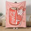 1pc CocaCola Piglet Blanket Cute Cartoon Character Stuffed Animal, Perfect Gift for Home Decor, Couch Cover, Travel Blanket, Camping, Office Nap