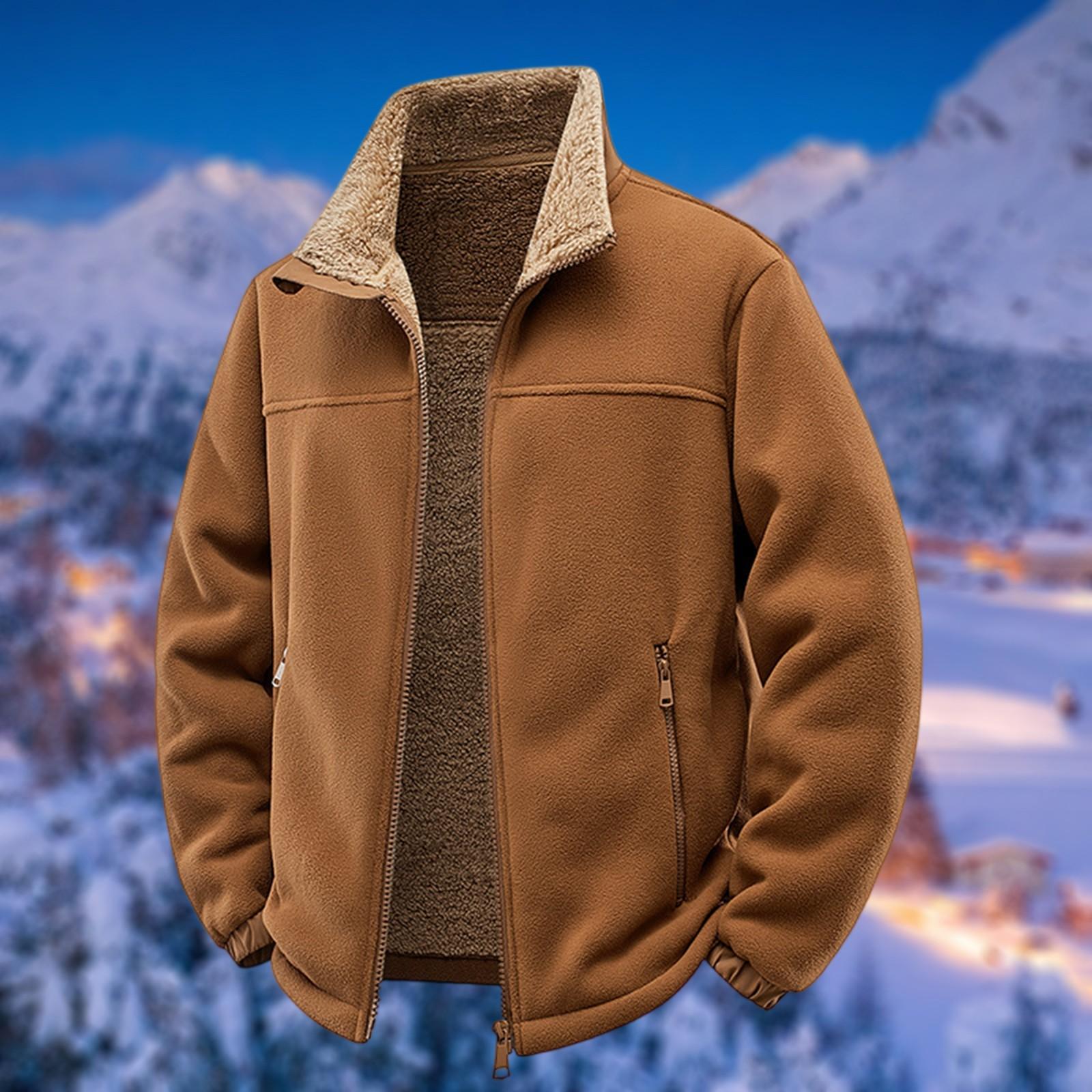 

Мужской вязаный свитер в вертикальную рубчик с воротником-стойкой на молнии XL