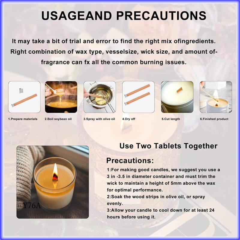 Good-Wood Candle Wicks Forcandle Making Kit, Wood Wicks Forcandles Making, Wooden Wicks Forcandlemaking