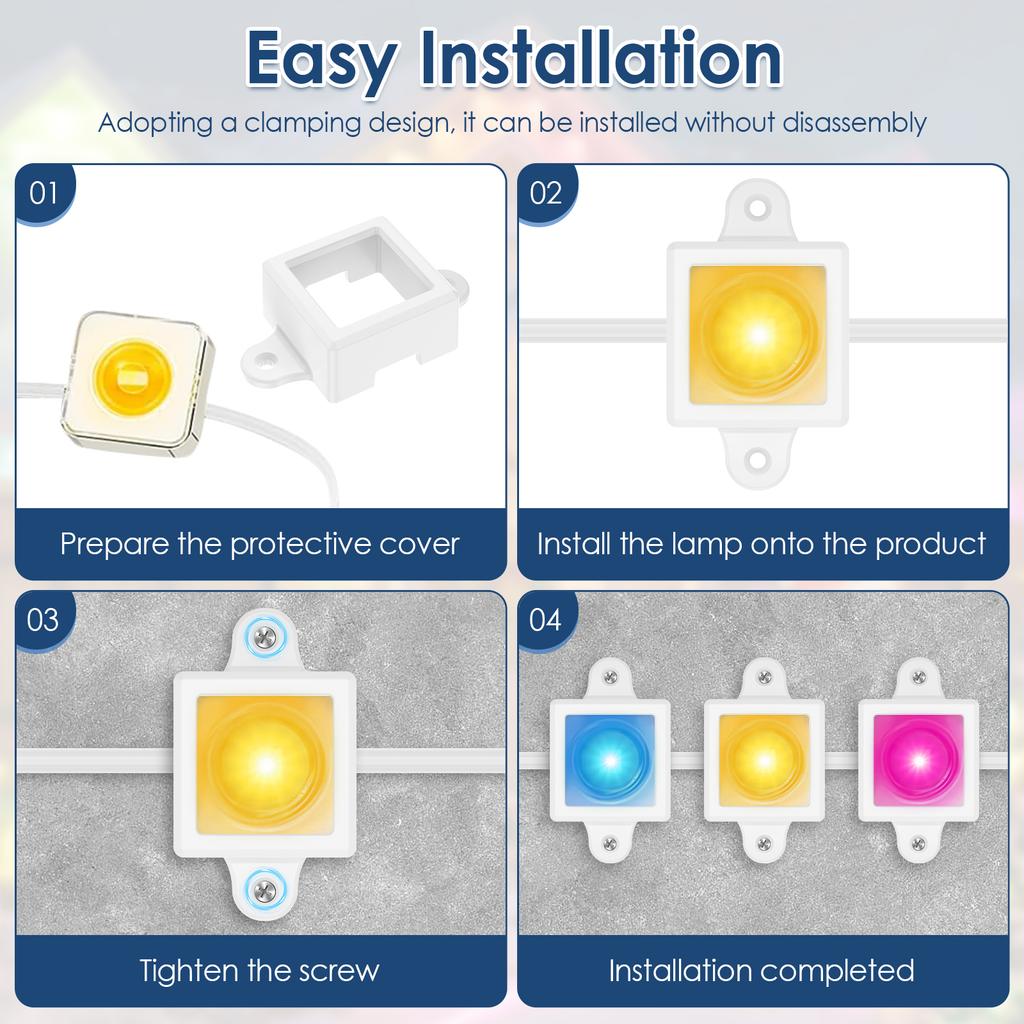 75 Set Light Clips for Govee H705A/B/C/H805 Outdoor Lights with 150 Screws Secure Mounting Brackets for Govee Permanent