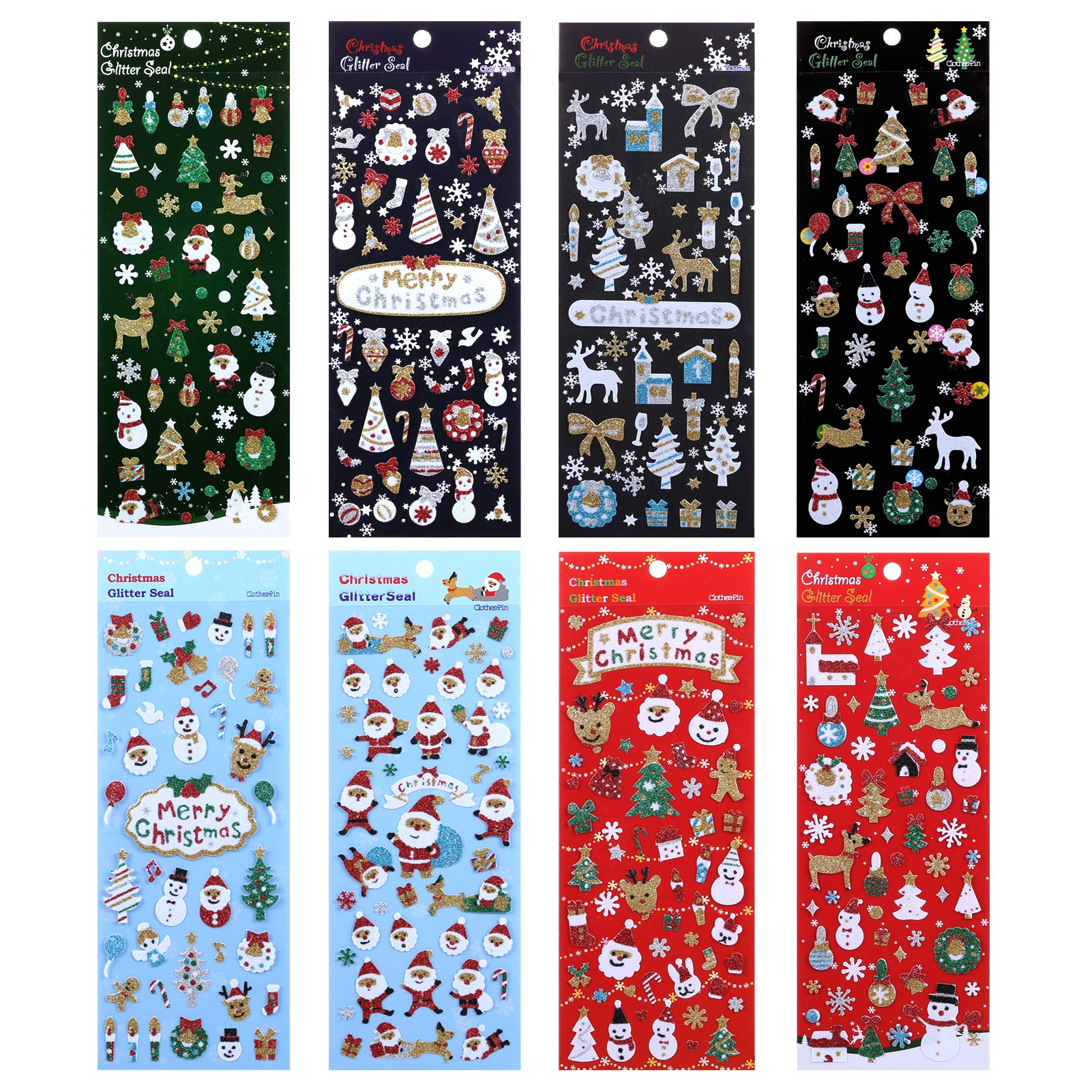 

LEMESO Рождество 8 Рождественское украшение Подарок Наклейки-планировщики для Рождества и Блестящие наклейки, Листы, Наклейки, Дети, Санта, Снежинка, Елка,