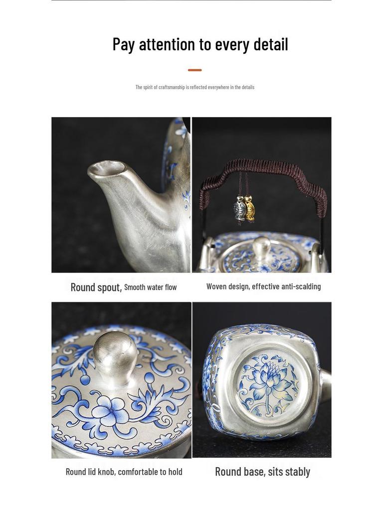 Antique Silver-Gilded Porcelain Teapot Set: Perfect Gift for Leaders, Housewarmings, Business Occasions, Souvenirs, and High-End Ceramics Lovers.