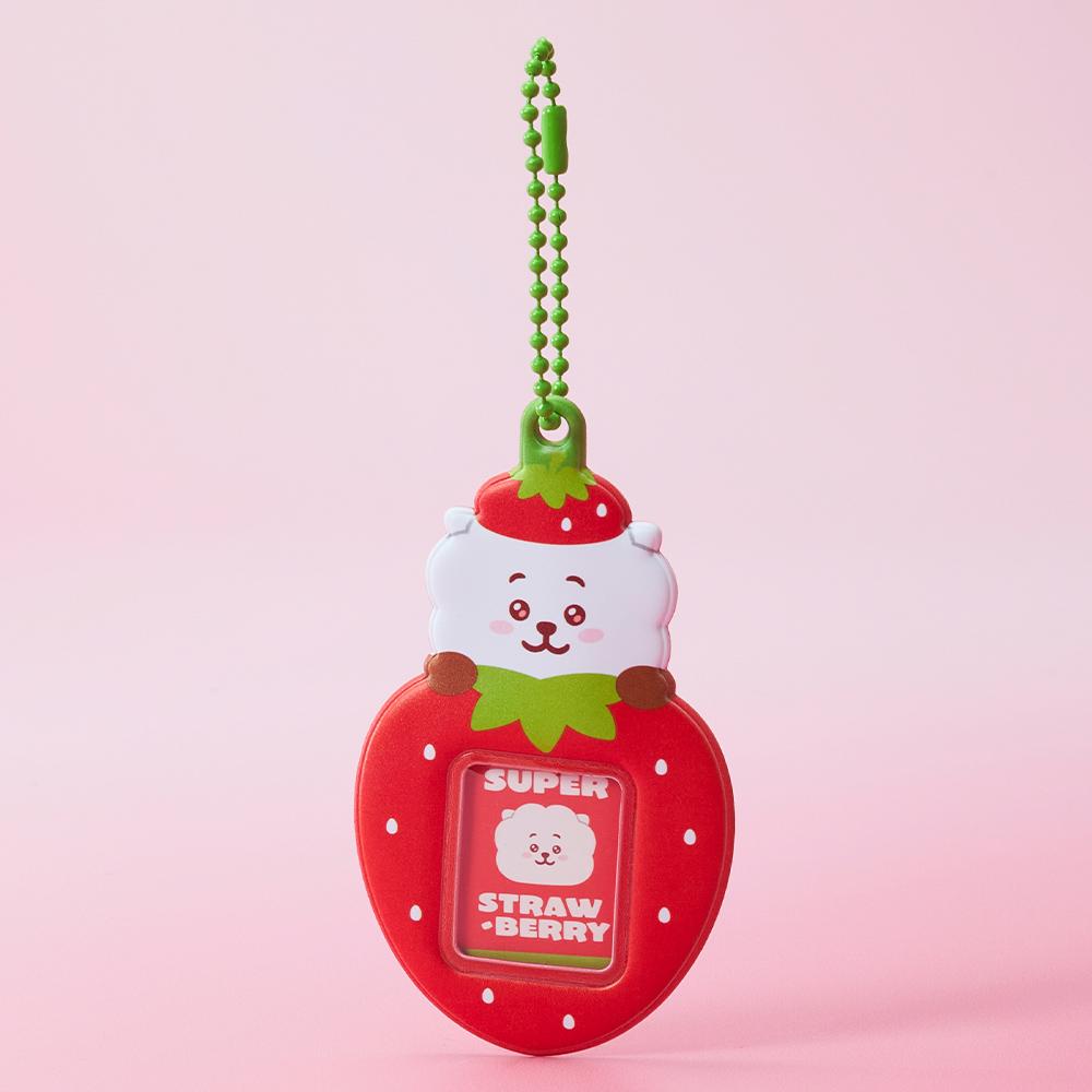 BT21 RJ Strawberry Party Mini Photo Holder Keyring