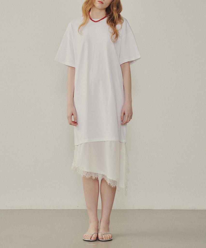 Melly And Rose Satin Color Block Jersey Dress (315124)_White