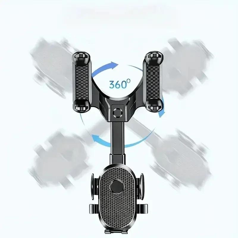 Rearview Mirror Phone Holder for Car, 360° Rotating Rear View Mount  Multifunctional GPS Universal Car All Smartphones