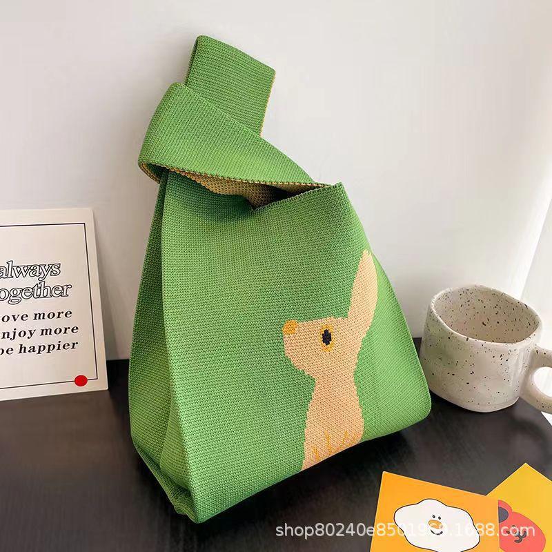 Holiday gift bag knitted bag Muse festival cute flowers to send staff handbag Korean version style gift knitted bag