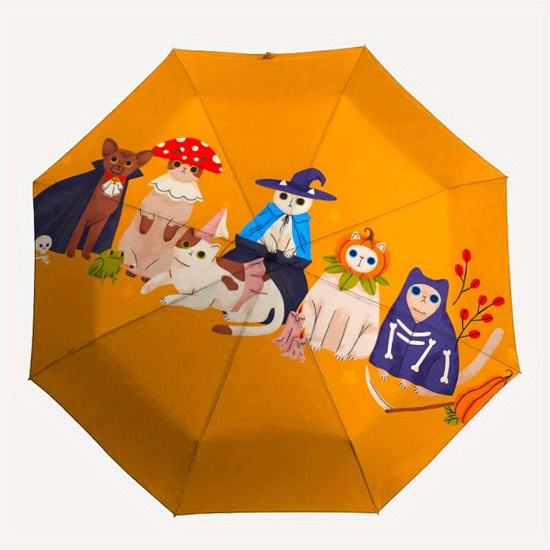 

1pc Halloween Cats Automatic Open/close, All-Season Portable Folding Umbrella for Friends, Travel, Everyday, Events yy250812163