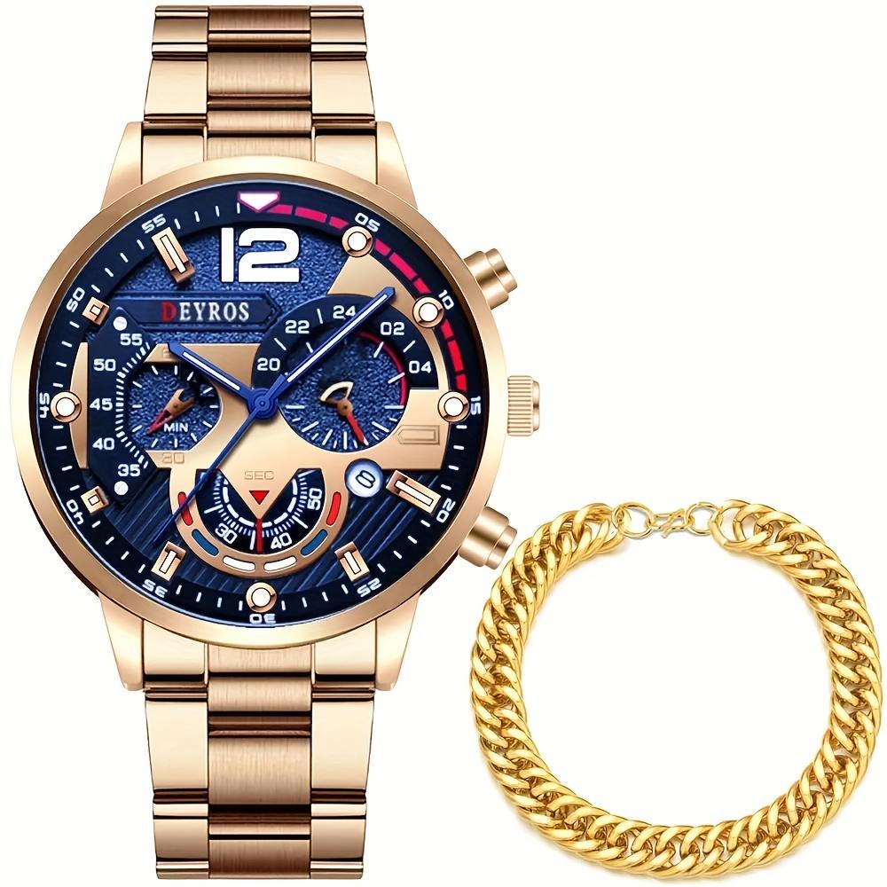 Stylish Men's Quartz Watch - Stainless Steel Calendar Watch with Classic Casual Design, Ideal for Daily Wear, Business, and Formal Occasions