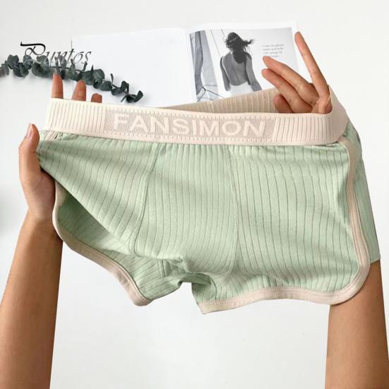 תחתוני בוקסר לגברים בגובה בינוני גמישות גבוהה מכנסיים קצרים תחתוני טלאים צבע U-קמור תחתוני צלעות