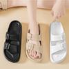 Fashion Thick Soled Slippers for Women's 2025  Summer New Outdoor Wear Double Strap Sandals Anti Slip Breathable Soft Soled Beach Shoes