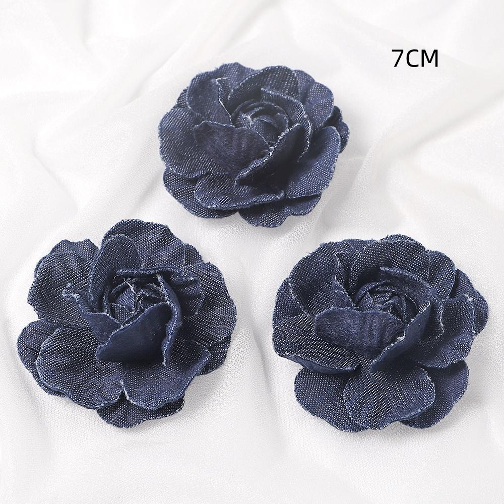 3/5PCS Blue Artificial Flowers Heads Fake Flowers Wedding Decoration Bride DIY Clothes Headwear Accessory Craft Gifts Ornament