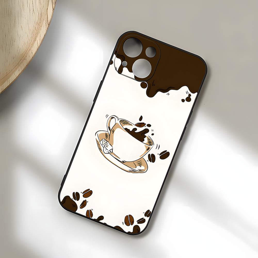 Coffee Art Phone Case For IPhone 17 Pro Max 15 Pro 16 14 Plus 12 13 Mini 11 Pro Shockproof Soft Cover