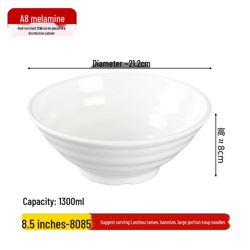 A8 Two-Color Melamine Noodle Bowl - Commercial-Grade Soup and Mala Tang Bowl for Restaurants and Catering