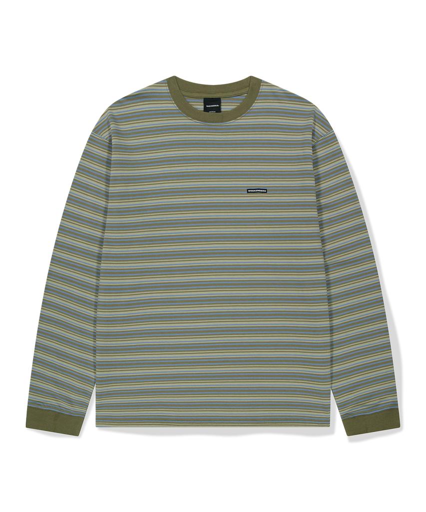 WKNDRS Multi-Striped Ls T-Shirt (L.Khaki)