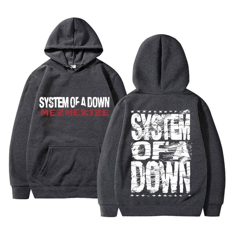 90s Vintage Rock Band System of A Down Mezmerize Print Hoodie Men Women Alternative Metal Music Sweatshirt Men's Gothic Hoodies