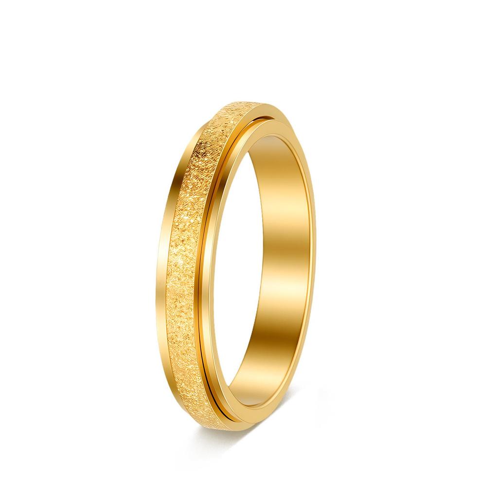 Xiyin Titanium Steel Zirconia Diamond Rotating Couple Rings Set - 7 Pieces