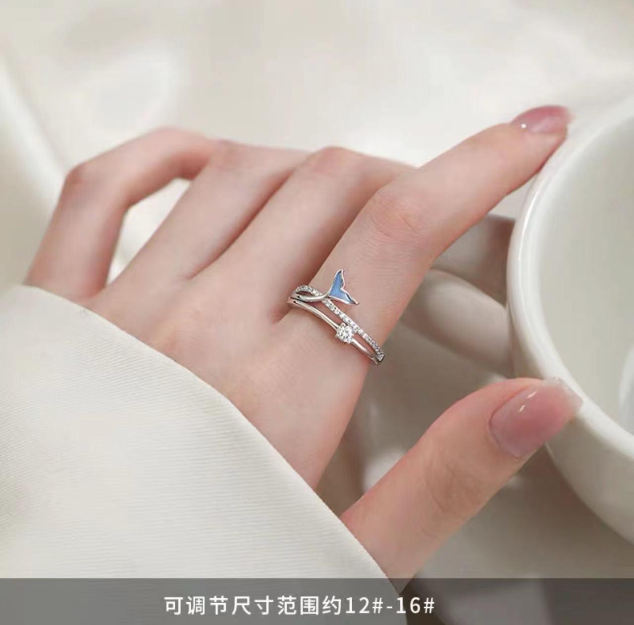 Female Niche Light Luxury Fish Tail Ring