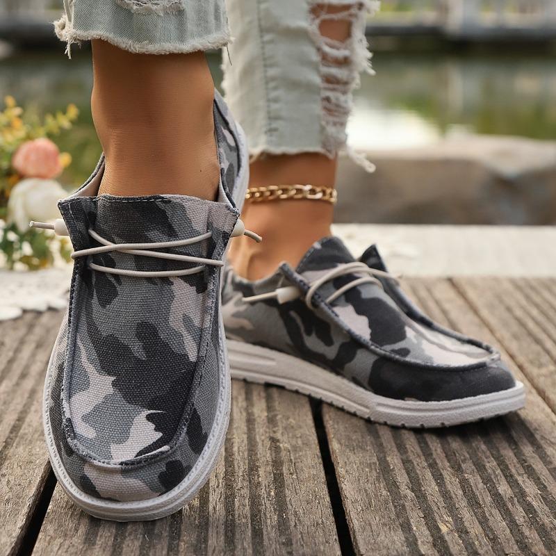 Women's Large Size Spring Fall Flat Slip-On Low-Top Casual Loafers.