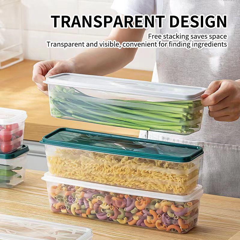 Sealed Refrigerator Storage Box Fresh Keeping Clear Food Container BPA Free for Kitchen Fridge Organization