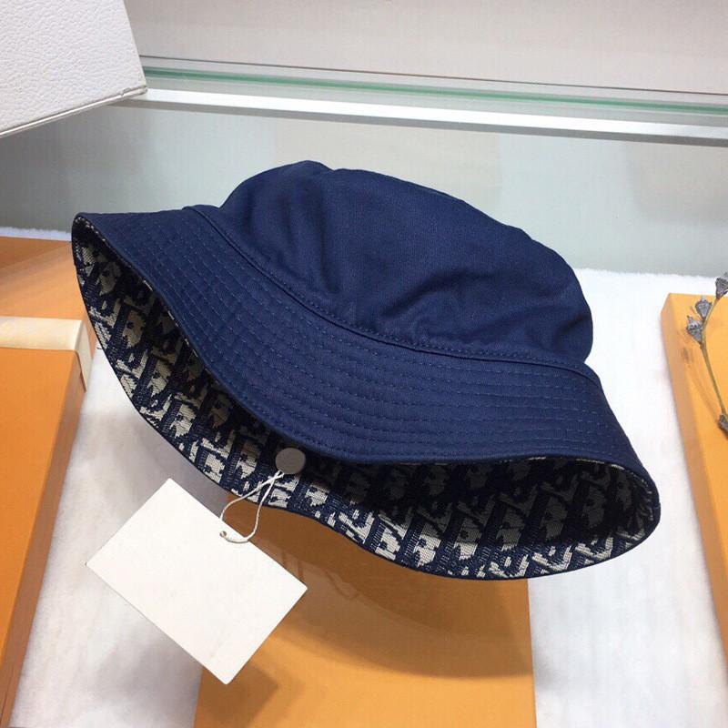 

Cotton Fisherman Hat With Embroidered Letters For Sun Protection And Casual Wear Темно-синій