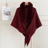 Faux Fox Fur Knit Shawl Warm Triangle Scarf Elegant Faux Fur Collar Wrap  Outdoor