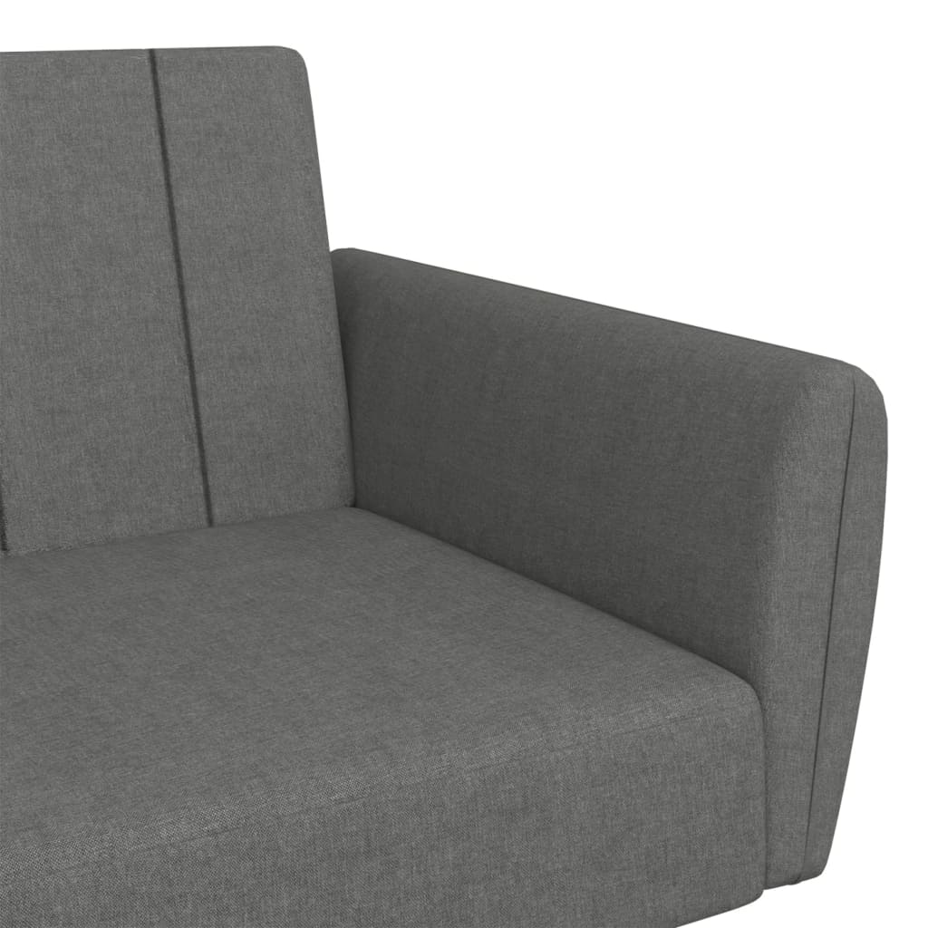 2 Seater Sofa Bed Light Grey Fabric