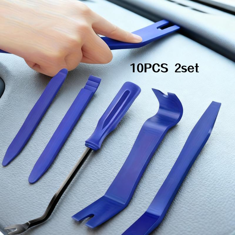 10-Piece 2-Set Tool Kit Suitable for Car Door Panel Clips and Fasteners, Car Audio Disassembly Tools, Professional Car Interior Removal Tool Set,