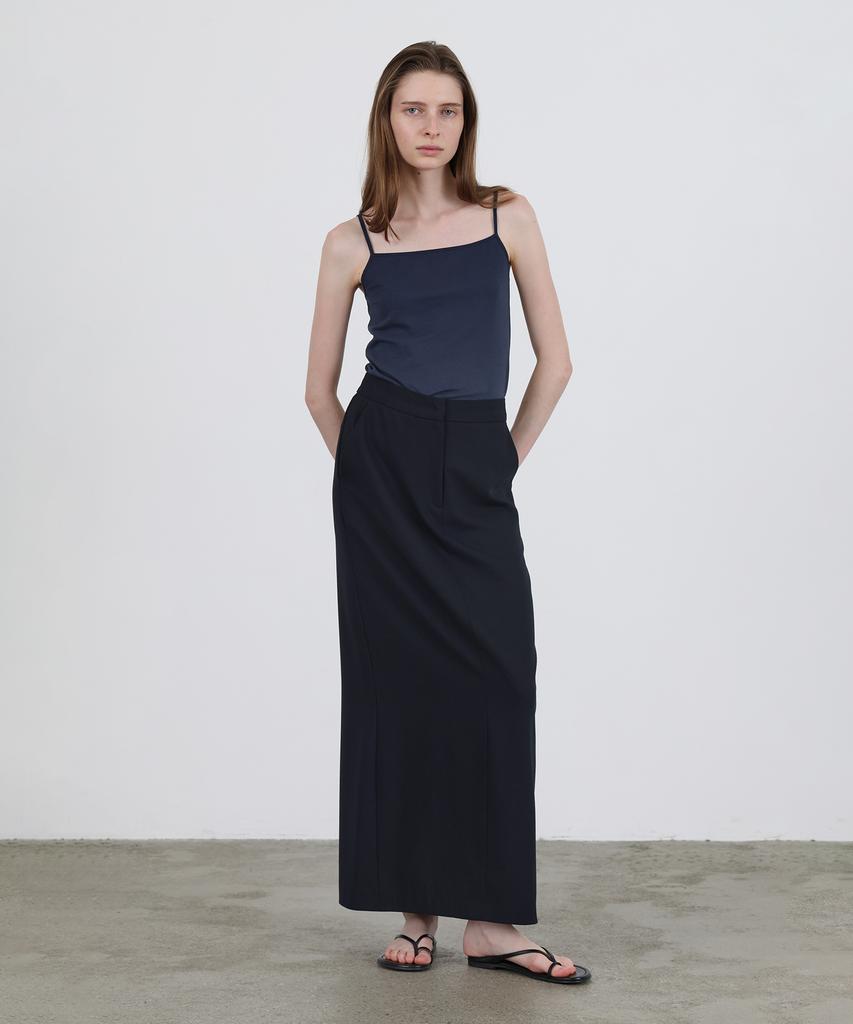 Leuba Straight Maxi Skirt - Navy