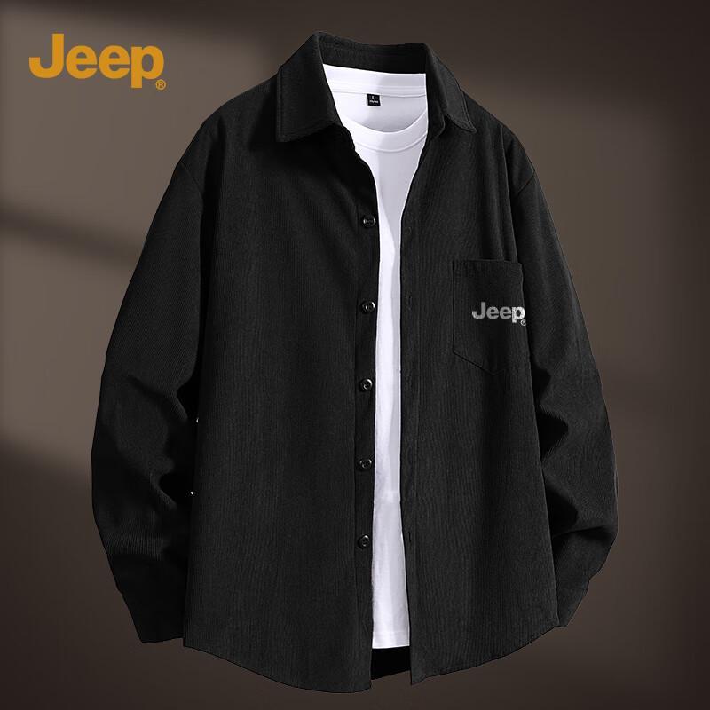 

Jeep Мужская вельветовая рубашка с длинным рукавом в американском стиле 2XL