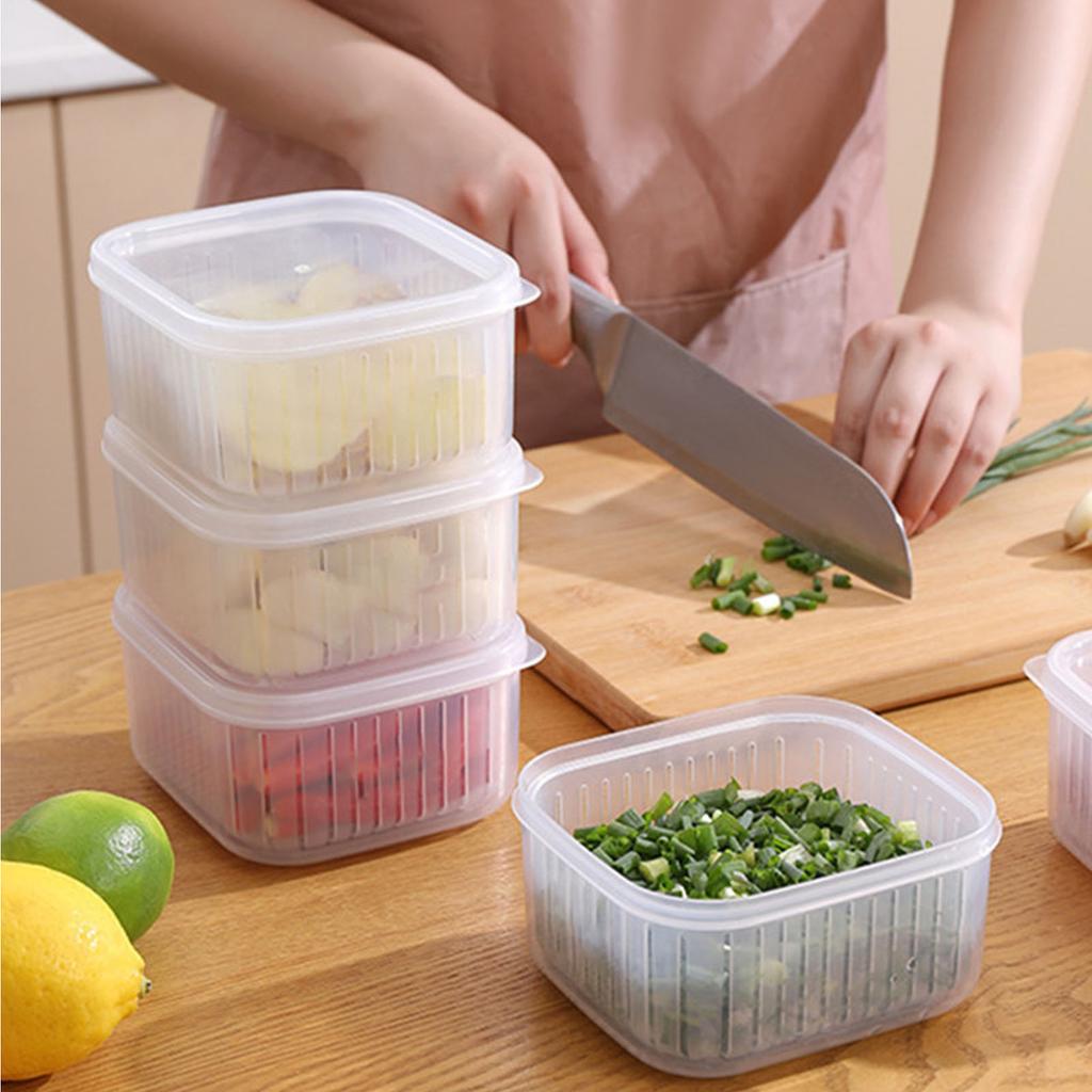 Raining Fruit Storage Containers for Fridge Keep Freshness Sealed Lid Clear Vegetable Fruit Fridge Organizer