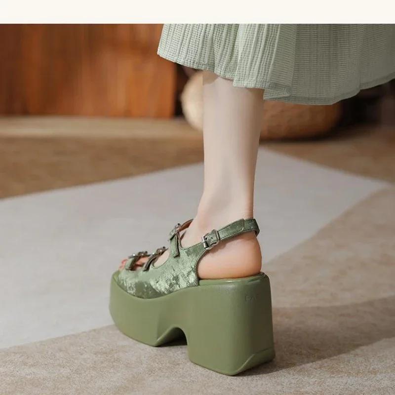 2025 New Summer Sandals Women Comfortable wedge Heel Sandals Shoes for Women Casual Shoes Zapatos De Mujer Gladiator Shoes 10 CM
