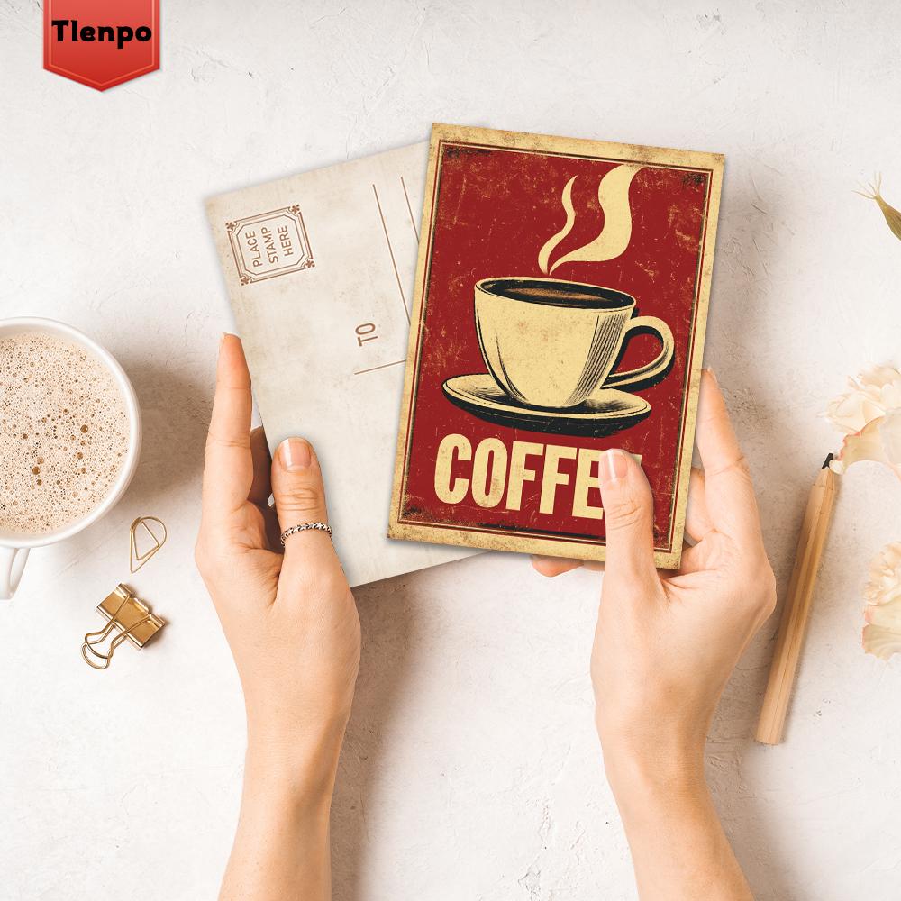 32pcs, vintage coffee postcards, wall stickers, mailing cards, greeting cards, DIY postcards, souvenir postcards, decorations