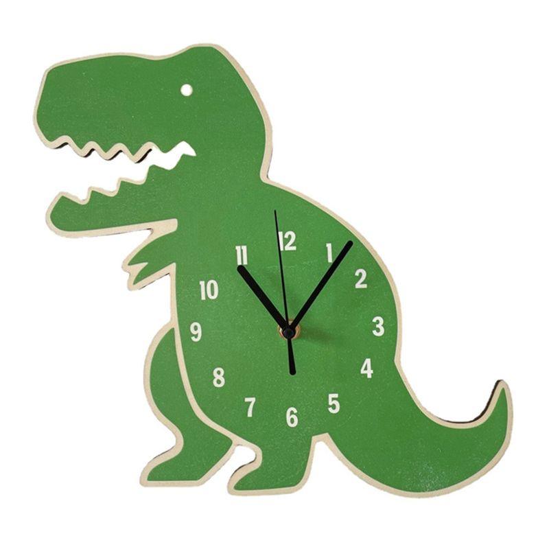 

M-Modern-Clock Dinosaur Wall Clock For Office Living Room Home Decor Durable Easy Install зелёный