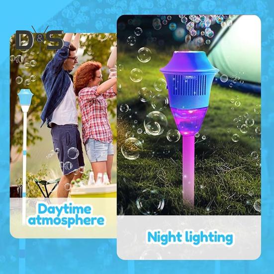 Bubble Machine Stand Automatic Bubble Maker with Night Light And Music Outdoor Vertical Bubbles Machine for Wedding Birthday Picnic Camping Party