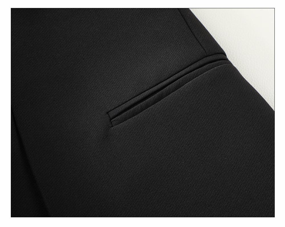 Women's High-Waist Black Suit Shorts 2024 - New Thick A-Line Wide-Leg Booty Shorts for Spring and Autumn