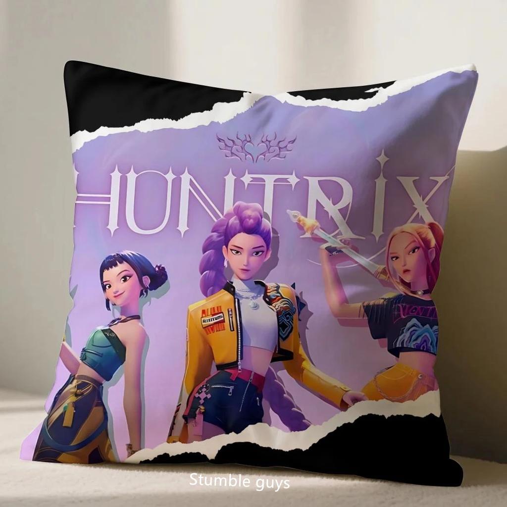 Demon Hunters Kpop Cushion Cover Anime 45X45cm Sofa Pillowcase Soft Fabric