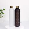 1L Water Bottle With Time Marker 32 OZ Motivational Reusable Fitness Sports Bottles Outdoors Travel Leakproof Frosted Plastic