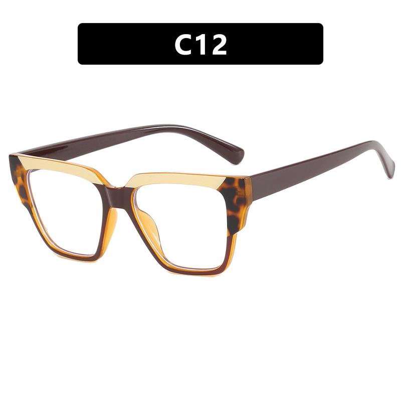 

European Contrasting Color Cat-Eye TR90 Anti-Blue Light Glasses - Vintage Large Frame, Prescription Ready