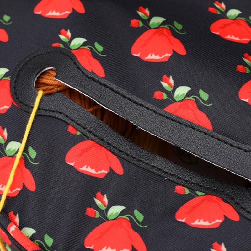 Knitting Tote Bag Crochet Bag Yarn Storage Bag with Compartments for Crochet Hooks, Knitting Needle and Accessories