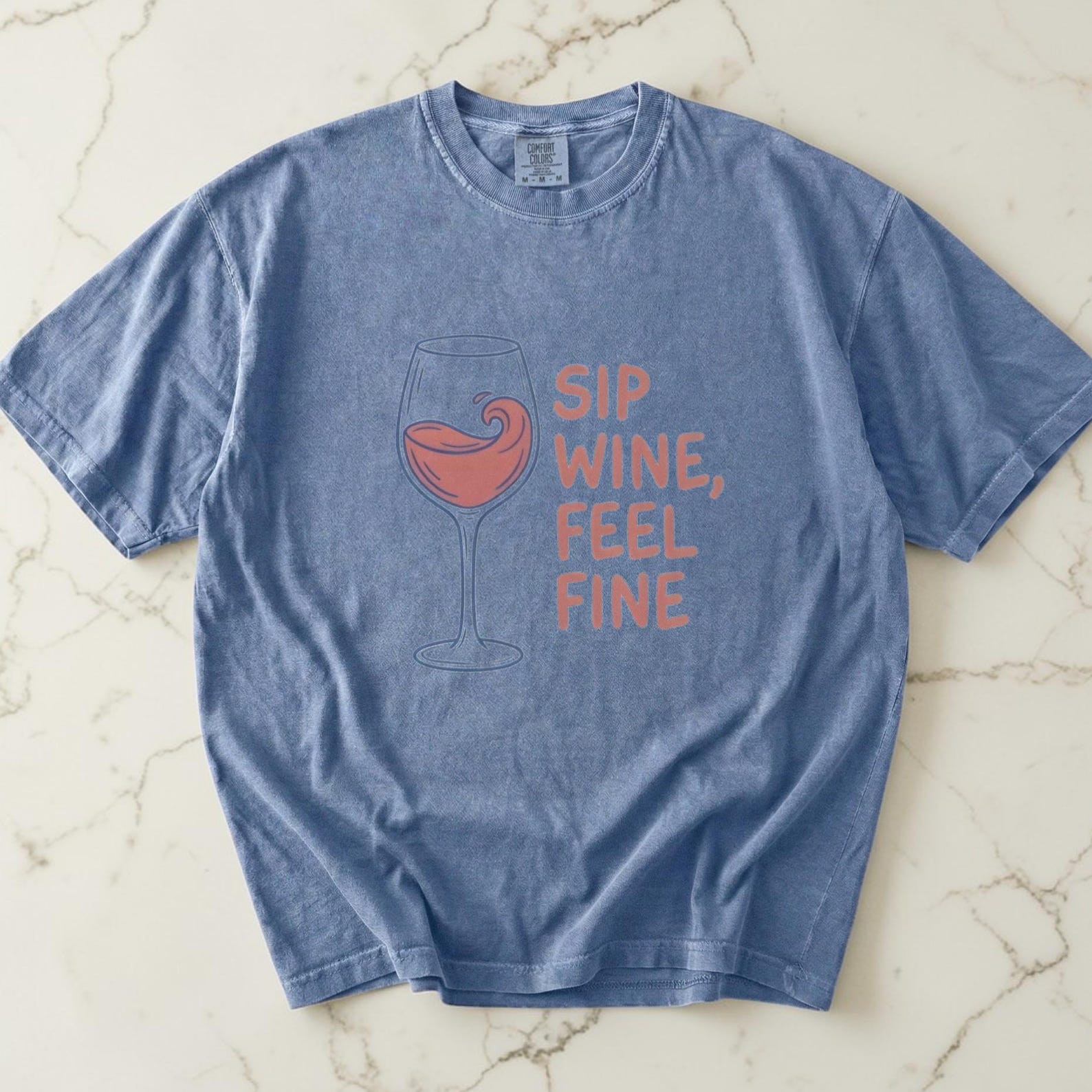 Sip Wine Feel Fine Shirt, Funny Wine Shirt, Wine Lover Shirt, Drinking Shirt, Girls Night Tee, Wine Gift, Comfort Colors Shirt M