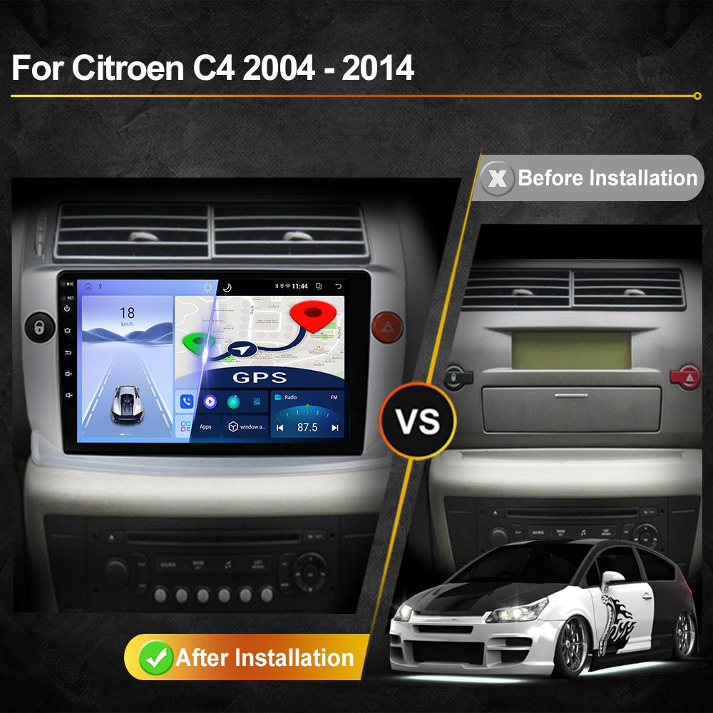 For CITROEN C4 C-Triomphe C-Quatre 2004 - 2011 Android Car Radio Multimedia Video Player Navigation GPS Carplay Touch Screen Auto Stereo
